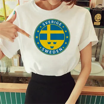 Шведские футболки, женская уличная одежда с комиксами, летняя футболка, женская одежда из аниме харадзюку
