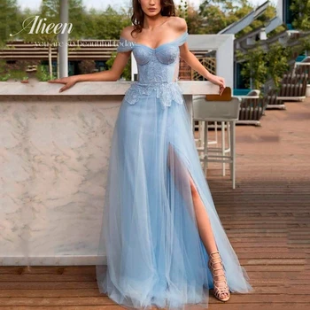 Шифоновые платья для женщин, Свадебные Вечерние платья, Роскошное синее платье 2023 года, одежда для выпускного вечера Aileen Sweetheart и по щиколотку