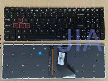 Новая Клавиатура для ноутбука Acer Nitro 5 серии AN515-51 N17c1 AN515-52 AN515-53, черная С Подсветкой, Без рамки
