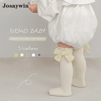 Josaywin/ Носки для маленьких девочек, носки принцессы для новорожденных, нескользящие носки до колена с бантом, летние весенние носки-скарпетки в стиле 
