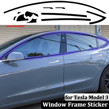 Наклейка на оконную раму автомобиля для Tesla Model 3, уплотнительные ленты из ПВХ, Уплотнители для окон, защита для отделки, автомобильные аксессуары Tesla