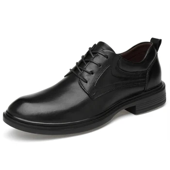 Мужские туфли-оксфорды из натуральной кожи, Модельные туфли, Модная деловая обувь, мужская официальная обувь, большие размеры 47, Кожаная обувь, мужские туфли на плоской подошве