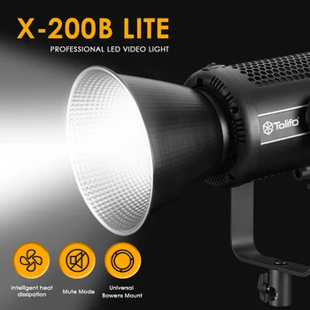 TOLIFO Bicolor X200Blite 2700-6500 K Двухцветный светодиодный Видеосвет COB Непрерывного Освещения для Студийной съемки Видеопроизводства