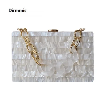Новая модная брендовая сумочка, модные женские сумки, акриловые роскошные вечерние сумки в белую полоску, Женская милая свадебная коробка, клатч, кошелек