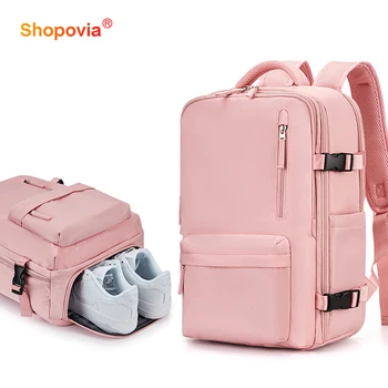 Женский рюкзак для путешествий в минималистичном стиле, Розовый, 35л, Многофункциональный Рюкзак, Оксфордские Водонепроницаемые Рюкзаки, сумка для ноутбука, сумка