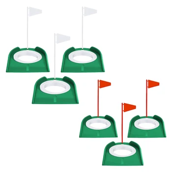 3 Шт, чашка для гольфа, тренировочные принадлежности для гольфа, клюшки для гольфа с пластиковым флажком, зеленый + белый