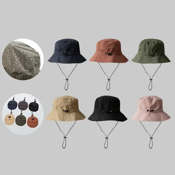 Водонепроницаемая шляпа Рыбака, Женская мужская летняя солнцезащитная кепка с защитой от ультрафиолета, Кепки для походов, Складная Панама, уличная шляпа-ведро