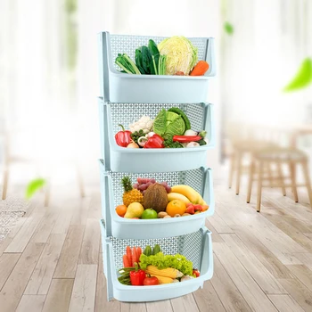 Многофункциональный Пластиковый Органайзер для хранения игрушек, овощей и фруктов, 4 сетки, Полка для хранения