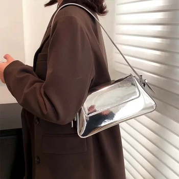 Модная сумка-тоут 2023, Новинка, Высококачественная Серебряная сумка на плечо, Роскошная Дизайнерская Брендовая Повседневная сумка через плечо для женщин, дорожный кошелек