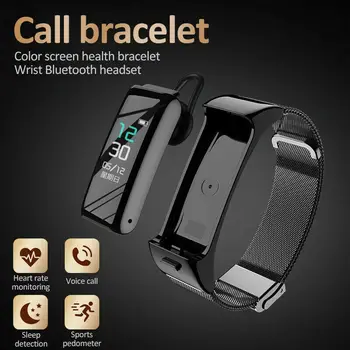 Смарт-Bluetooth-гарнитура 2 в 1, браслет, Мониторинг сердечного ритма, сна, Спортивные часы, Беспроводные наушники, браслет для умных часов