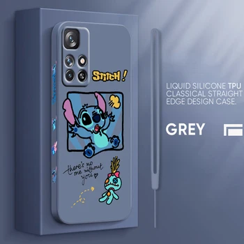 Disney Cute Stitch Lilo Love Чехол Для Телефона Xiaomi Redmi 12 12C 11 Prime A1 10 9A 9T 9 8 7 6 Pro 4G 5G Жидкая Левая Веревочная Крышка