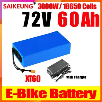 Комплект для переоборудования электрического велосипеда 60 В 72 В 1500 Вт 72 В 84 В 20 30 40 50 60ah литий-ионный аккумулятор для велосипеда, мотороллера, Ebike с зарядным устройством