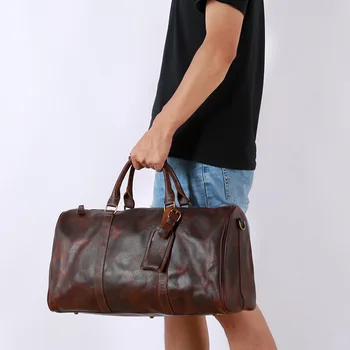 2020 новая модная мужская дорожная сумка из мягкой коровьей кожи, повседневная спортивная сумка