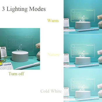 3D Лампа Акриловая Доска Для Заметок USB LED Ночник Календарь Ночники Прикроватное Украшение для Спальни Ночник Подарки На День Рождения