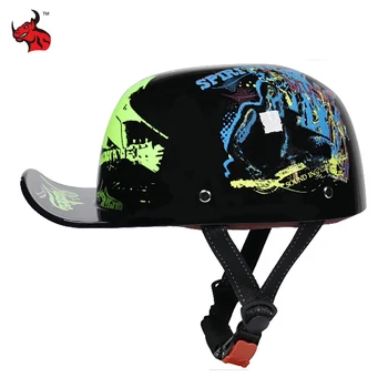 Мотоциклетные шлемы на половину лица, защищенный шлем для электрического мотоцикла, бейсбольная кепка, Мотоциклетное снаряжение, шлем для взрослых на 4 сезона