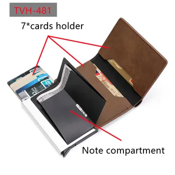 BOCYBECY, деловой кошелек из искусственной кожи, держатель для кредитных карт, Противоугонные RFID-кошельки, Короткий тонкий кошелек Унисекс, карман для банковских кредитных карт
