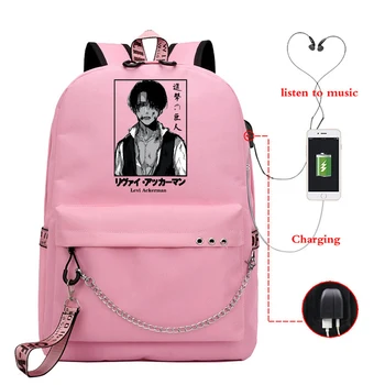 Школьный рюкзак с USB Портом, школьная сумка для девочек-подростков из аниме 