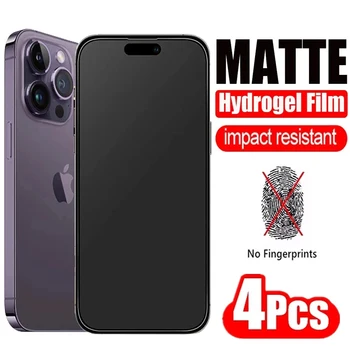 4шт Матовая Гидрогелевая пленка для iPhone 12 13 14 Pro Max Mini Защитная пленка для экрана iPhone 11 Pro XS MAX X XR 6 7 8 Plus SE Не Стеклянная