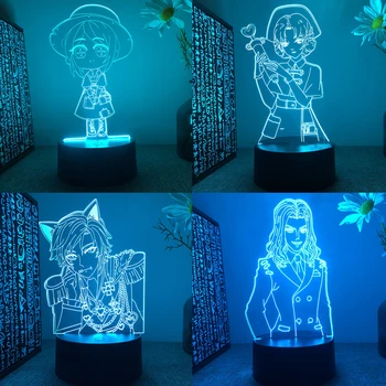Креативный 3D Светодиодный Ночник Игра Аниме Идентичность V Фигурка Акриловая Подставка Подарки на День Рождения Сенсорный Цветной Ночник для Декора Спальни