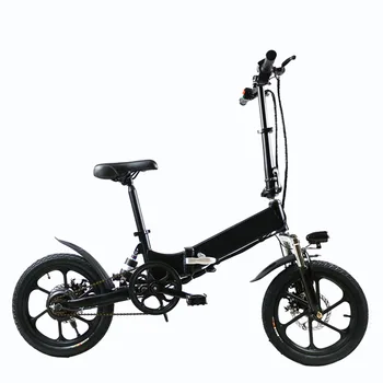 16-дюймовый электрический велосипед, Складной Электрический велосипед, легкая рама из алюминиевого сплава, удобные передние и задние механические дисковые тормоза