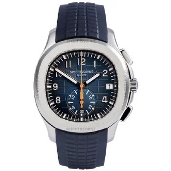Синие Мужские роскошные наручные часы 2023 Бизнес Кварцевые часы Резиновый силиконовый ремешок Автоматическая дата Мужские водонепроницаемые модные часы AAA