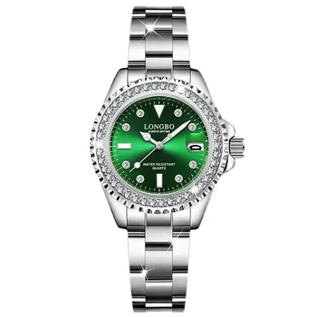 Классические Высококачественные парные часы круглой формы с зеленым циферблатом для женщин и мужчин