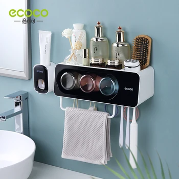 ECOCO зубной щетки полотенце бар ванная комната настенные полки пробить бесплатным для полоскания рта зубная щетка чашка зубная паста соковыжималка держатель для хранения