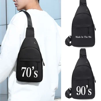 Мужская нагрудная сумка, многофункциональная поясная сумка на плечо с наушниками, повседневные сумки через плечо с принтом, Модные уличные сумки