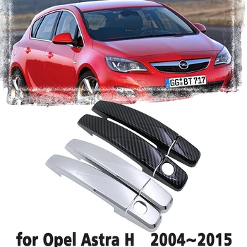 Черная Ручка из Углеродного волокна или Хромированная Накладка боковой двери для Opel Astra H 2004 ~ 2015 Holden Vauxhall GTC Автоаксессуары