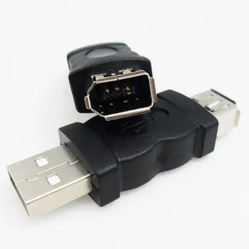 Новый Firewire IEEE 1394 6-Контактный разъем для подключения к USB 2.0 Type A Мужской Адаптер Камеры MP3-Плееры Мобильные Телефоны КПК Черный Челночный Корабль
