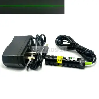 532nm 10mW Линейный 5V Зеленый Лазерный модуль Длительного действия 18x75 мм с адаптером переменного тока