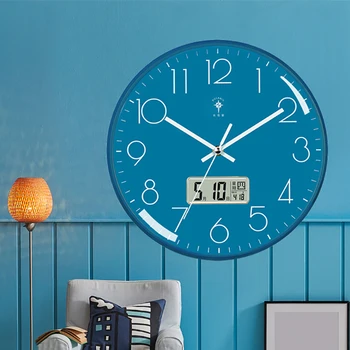 Цифровые Большие светодиодные настенные часы Современный Классический Круглый Кварцевый Бесшумный Необычный Часовой Механизм Интерьер Duvar Saati Home Decor YX50WC