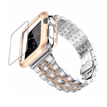 чехол + Ремешок Для Apple Watch band 42 мм 38 мм Apple watch 4 3 5 iwatch band correa Ремешок для часов pulseira Butterfly из нержавеющей Стали
