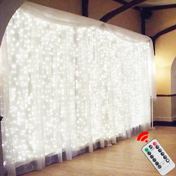 Сказочные Огни USB 3M LED Занавес Гирлянда-Гирлянда Для окна комнаты 2023 Рамадан Рождество Свадьба На открытом Воздухе Домашний Декор