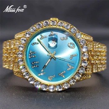 Новые Модные брендовые оригинальные часы для женщин, уникальные льдисто-голубые вечерние роскошные нарядные часы, женские ювелирные изделия, подарок оптом