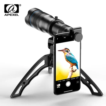 APEXEL Опционально HD 36X металлический телескоп телеобъектив монокуляр мобильный объектив + штатив для селфи Samsung Huawei все смартфоны