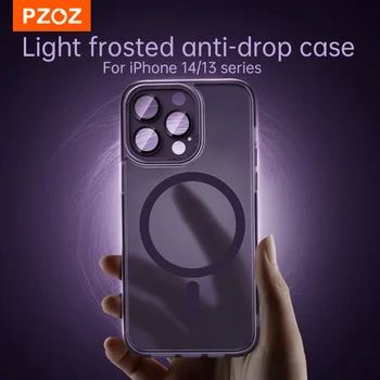 PZOZ Чехол С полной защитой объектива Для iPhone 14 13 Pro Max promax Чехол Для телефона Матовый Ультратонкий Чехол с Защитой от падения Объектива Полный Чехол 6,1 дюйма