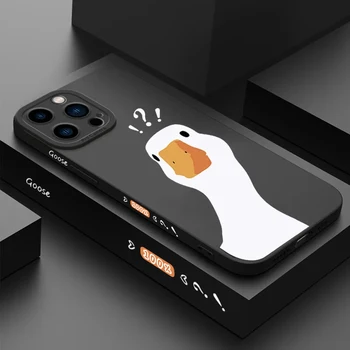 Candy Funny Idiotic Duck Мультяшный Мягкий Чехол для Телефона из ТПУ для iPhone 14 13 Pro Max 11 12 Pro 7 8 Plus X XS Max XR SE 2020 Мягкая Обложка