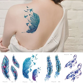 Художественная татуировка для рисования тела, серия Dream Feather, реалистичная временная водонепроницаемая наклейка с татуировкой в виде маленького цветка на руке