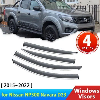 4x Дефлекторы для Nissan NP300 Navara D23 2015 ~ 2022 Tekna Аксессуары Автомобильный Козырек От Дождя Защита для Бровей Авто Защитная Крышка