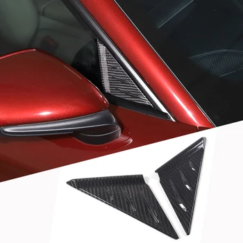 Для Porsche Taycan 2019-2022 Автомобильные Аксессуары Модификация экстерьера Из настоящего углеродного волокна, Треугольная декоративная накладка на окно в стойке