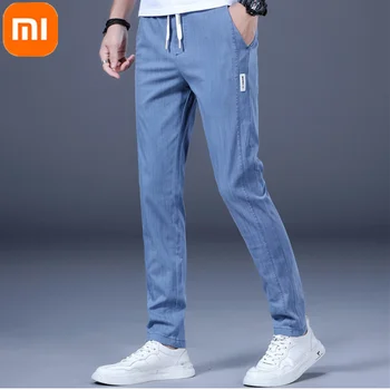 Мужские повседневные брюки Xiaomi YOUPIN из искусственного денима, Летняя корейская версия, Дышащие Удобные Тонкие прямые брюки с эластичной талией