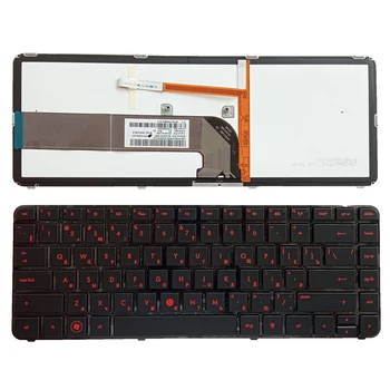 RU Оптовая продажа с фабрики клавиатура для ноутбука HP DV4-3000 DV4-4000 dv4t-4000 глянцевая рамка (красная печать) с подсветкой