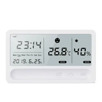 ЖК-цифровой термометр с сенсорным экраном, цифровой гигрометр, будильник, температурный прибор, Метеостанция, термометр