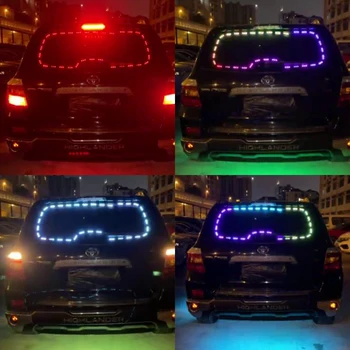 OKEEN 3M RGB, полосы света на заднем лобовом стекле, Универсальная автомобильная светодиодная атмосфера, Декоративный интерьер, Приложение Bluetooth, Предупреждающий тормоз, Автолампа