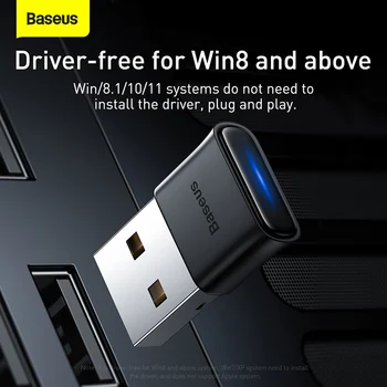 Baseus USB Bluetooth адаптер Dongle Adaptador Bluetooth 5.1 для портативных ПК Беспроводной Динамик Аудиоприемник USB Передатчик