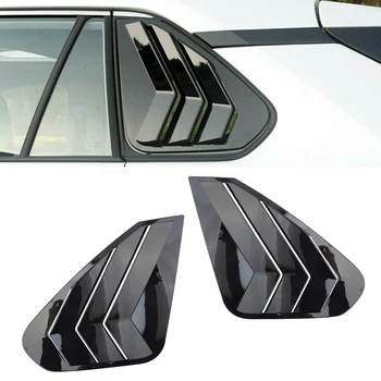 Автомобильный глянцевый черный ABS Заднее правое и левое боковое окно, накладка на жалюзи, вентиляционная рама, подходит для Toyota RAV4 2019 2020 2021