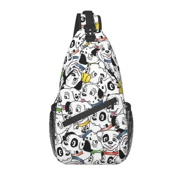Слинг с рисунком Далматинца, нагрудная сумка, Индивидуальный рюкзак через плечо с рисунком пятнистой собаки из Мультфильма для мужчин, Дорожный рюкзак