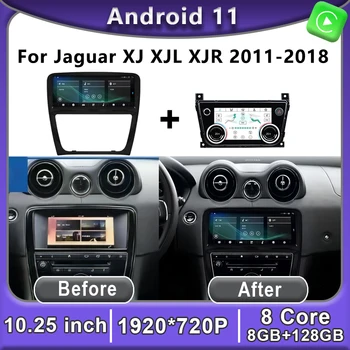 Новый Android 11 8 + 128 Г Автомобильный Радиоприемник Мультимедиа GPS Навигация Головное Устройство Стерео Приемник Экран Дисплей Для Jaguar XJ XJL XJR