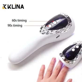 KLINA, УФ-светодиодная лампа для маникюра, Перезаряжаемая Портативная лампа для Дизайна ногтей, ЖК-дисплей, Сушилка для ногтей, Гели для мгновенного отверждения Для домашнего салона DIY